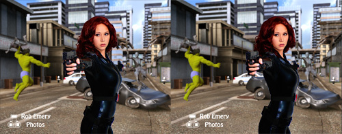 Black Widow fights with the Avengers to save New York